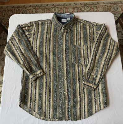 Vintage Bugle Boy Company Men's Long Sleeve Button-Up Shirt Sz Large 