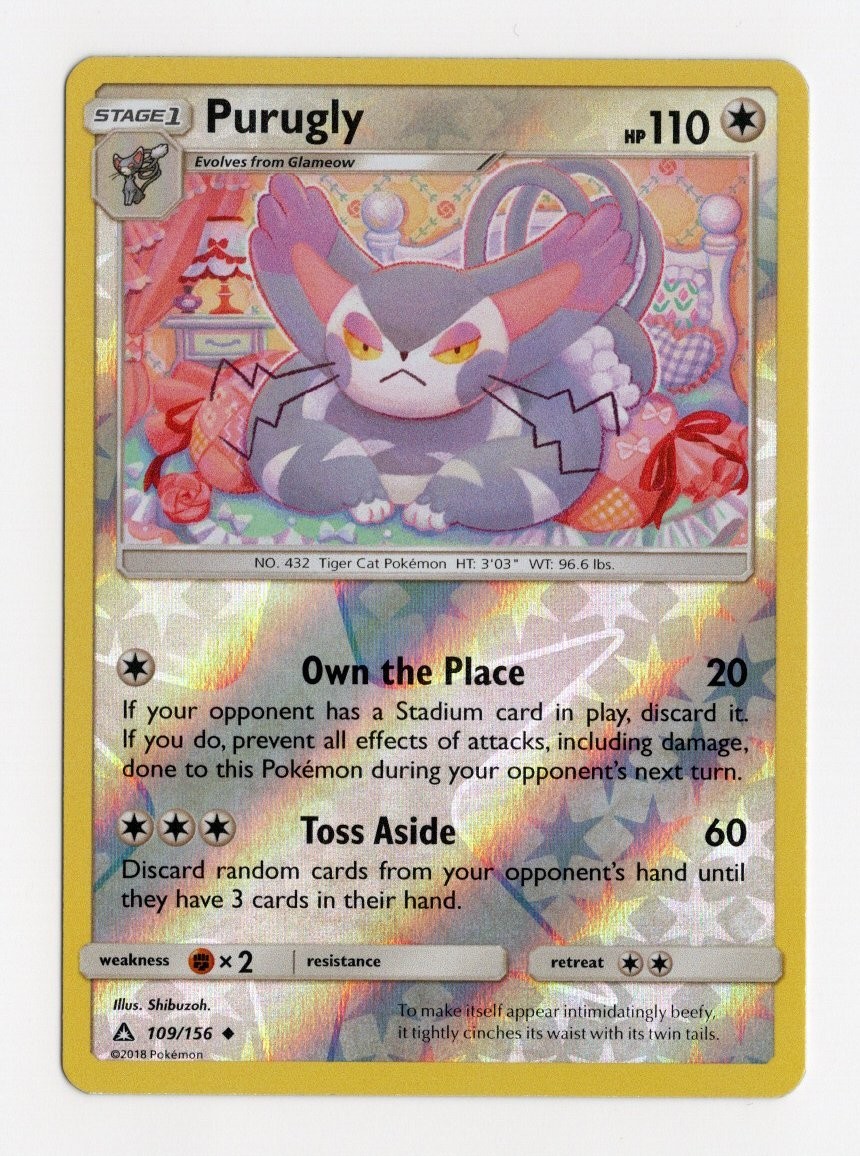 Pokemon Purugly 109/156 Ultra Prism Reverse Holo 2018 Sun & Moon NM English