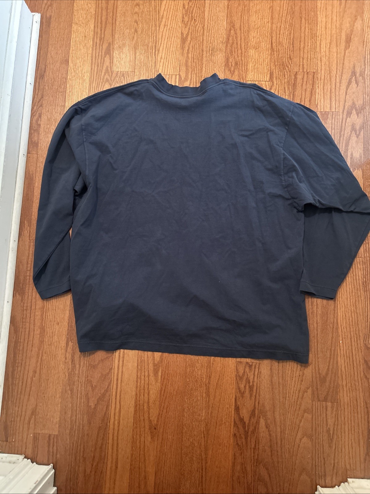 Gap X Yeezy YZY Engineered By Balenciaga Navy Blue Rare Long-Sleeve Logo Tee XXL image 6