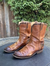 Lucchese Classics X J Gilbert Distressed Roper Boots Mens 10.5 D Made In USA