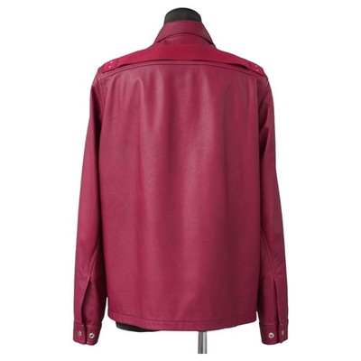 RICK OWENS 23SS EDFU Brad Leather Jacket Fuchsia Size 48 RU01C4766-LC F/S