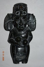 LARGE MAYAN RITUAL JADE PENDANT SHAMAN FIGURE 5"
