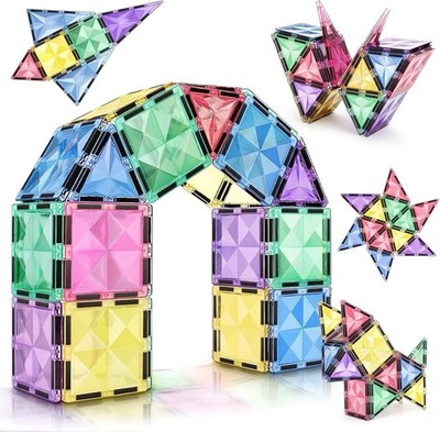 Magna-Tiles -ROMDS-MAG TOYS 120-Piece MAGNETIC BUILDING TILES MAGIC POP SET 3+