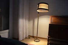 Alte Hochwertige 3-teilige Massiv Messing Stehlampe verstellbare Höhe 1,30-1,60m