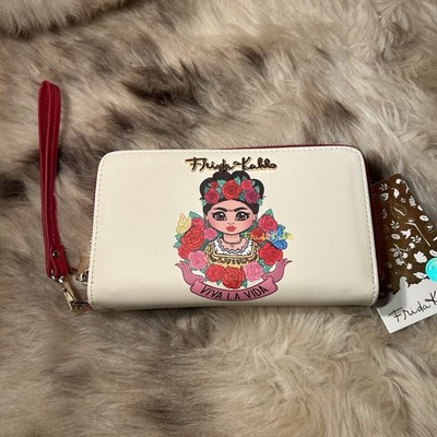 NWT Frida Kahlo Viva La Vida Double Zip Wristlet