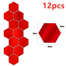12/24Pcs 3D Hexagon Mirror Wall Stickers DIY Removable Self Adhesive Aesthetic M