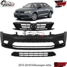 Front Bumper Cover Fascia Grille Assembly Kit For 2015-2018 Volkswagen Jetta