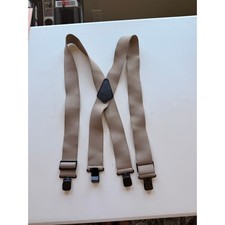 Duluth Trading Co Men Adjustable X-Back Suspenders 1 Size Tan Leather Elastic