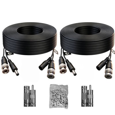 LETONDA 2 Pack 66ft (20M) 4K Ultra HD BNC Video Cable Wire, 66ft, Black