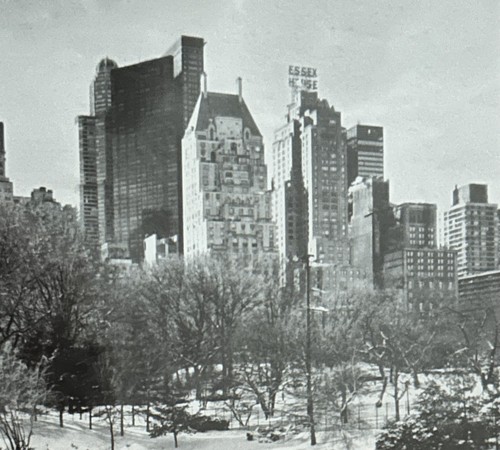 Rare Mid Century Print Photo Central Park Wollman Skating Rink/City Skyline EUC - Picture 3 of 3