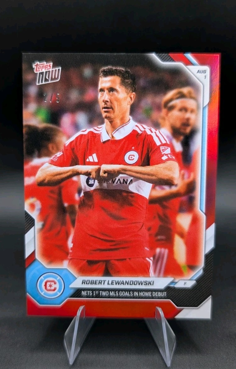 2026 Topps NOW #60 Robert Lewandowski /5 RED COLOR MATCH 1st 2 MLS Goals  Debut