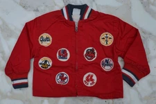 Vintage MLB Team Patch Jacket Toddler 60s Red Baseball Teams Logos 3T