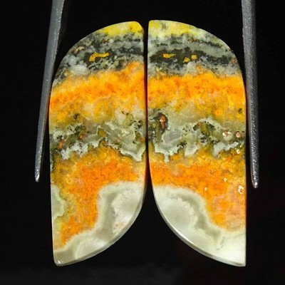21.90Cts Natural Bumble Bee Jasper Fancy Pair Cabochon Loose Gemstone