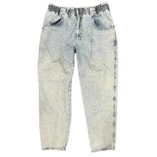 Gitano Acid Wash Jeans 22W Straight Leg High Rise Short 80’s Damaged *READ*