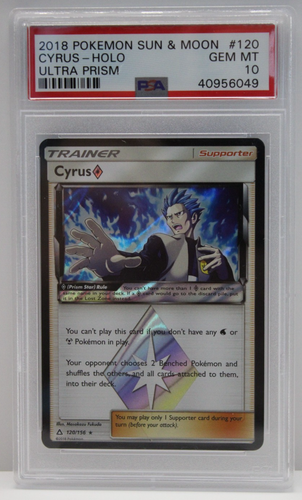 2018 Pokemon Ultra Prism Cyrus Holo Prism Star #120 PSA 10 GEM MINT - Picture 1 of 2