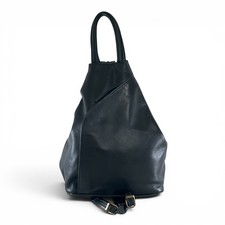 Jobis Vintage 90s Y2K Navy Leather Convertible Triangle Backpack Sling Bag VGC
