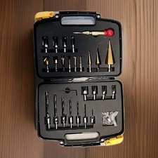 34-Piece High-Speed Steel Woodworking Drill Bit Set Countersink Chamfer Plug Cut