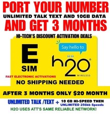 PORT SPECIAL !! ▶▶TO H2O ESIM ACTIVATION GET 3 MONTHS ▶▶NOW 10GB DATA  ✅