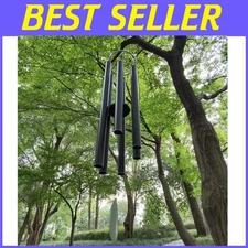 66-Inch Extra Large Deep Tone Wind Chimes - Symphonic Garden Decor in Black