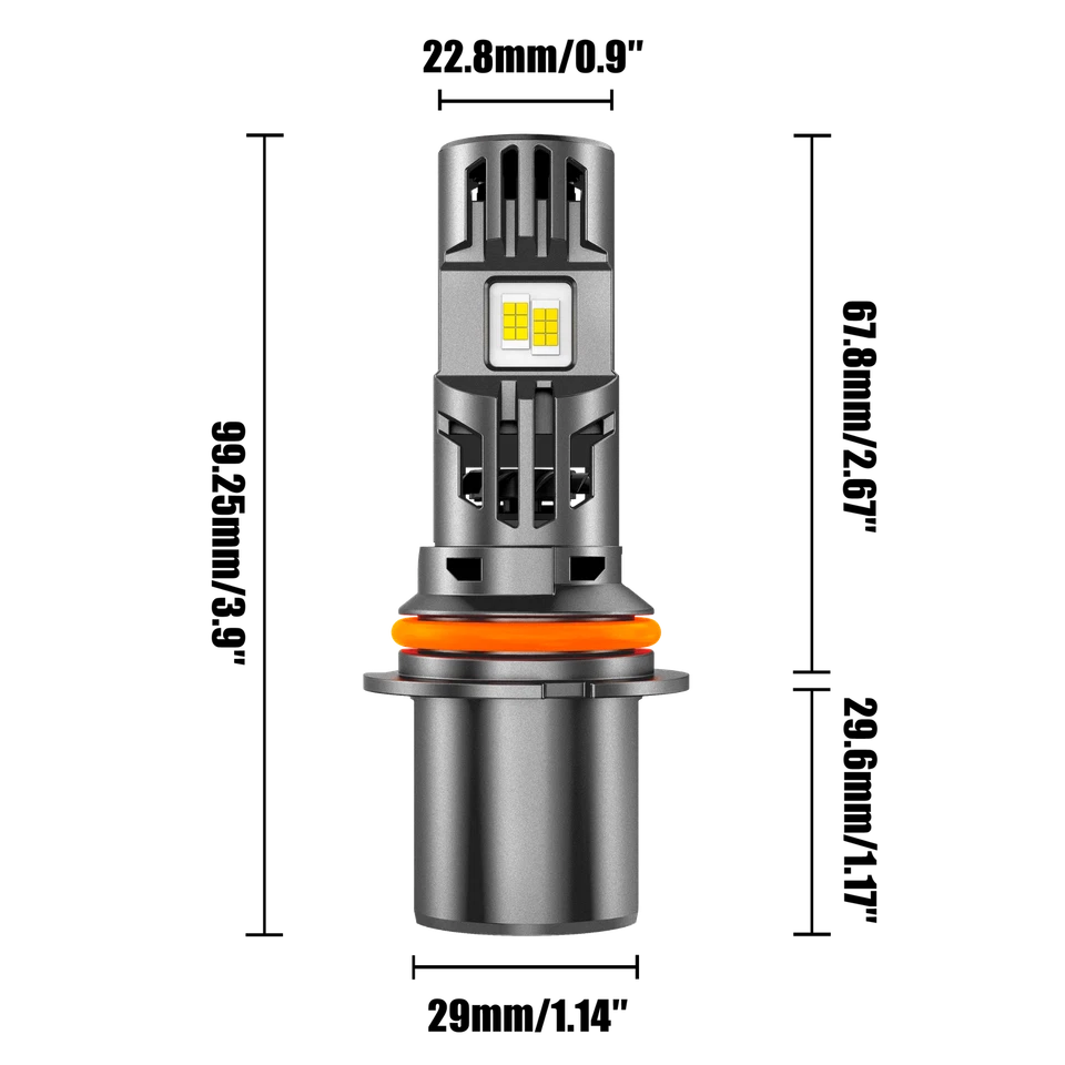 AUXBEAM HB5 9007 LED Bombillas Faro Alto Bajo 6500K Ventilador Doble Super Brillante Foto 3 de 4