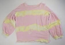 FREE PEOPLE Pullover Sweatshirt Feels Right Pink Tie Dye Size Medium Wide Sleeve