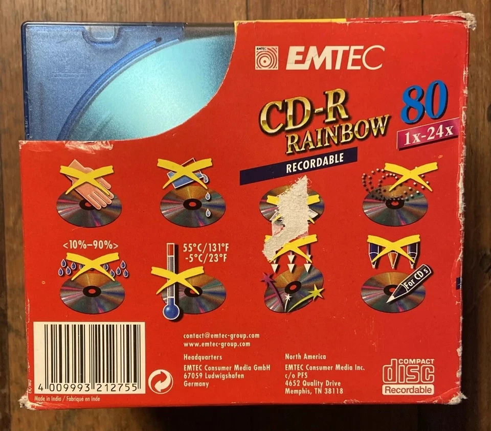 20x EMTEC CD-R 80 Minuten 700 MB Rainbow Rohlinge - NEU - Bild 2 von 4