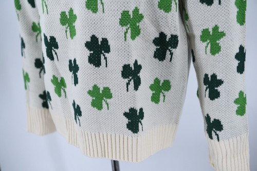 Irish Shamrock AOP St Patrick's Day Acryl Strick Unisex Pullover Größe Medium - Bild 14 von 16