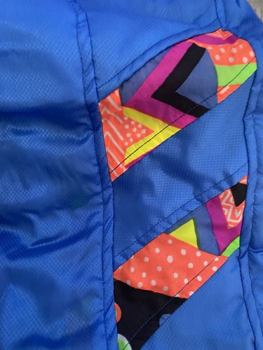 Vintage 80s 90s Retro Skianzug skihose skijacke Neon Blau Kinder 98 104 Unisex - Bild 15 von 17
