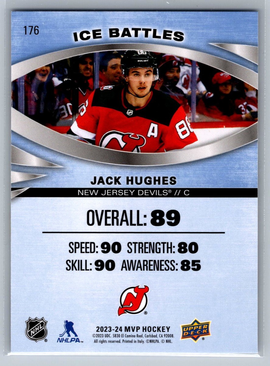 Jack Hughes 2023-24 Upper Deck MVP Ice Battles HOCKEY #176 New