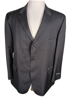 #ad Mazzoni Mens Sz 50R Charcoal Gray Poly Rayon Blend Sport Coat B28 $30.60