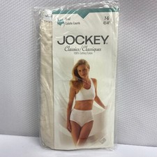 New 1998 Vintage Jockey For Her Womens Cotton Briefs 7 NOS White