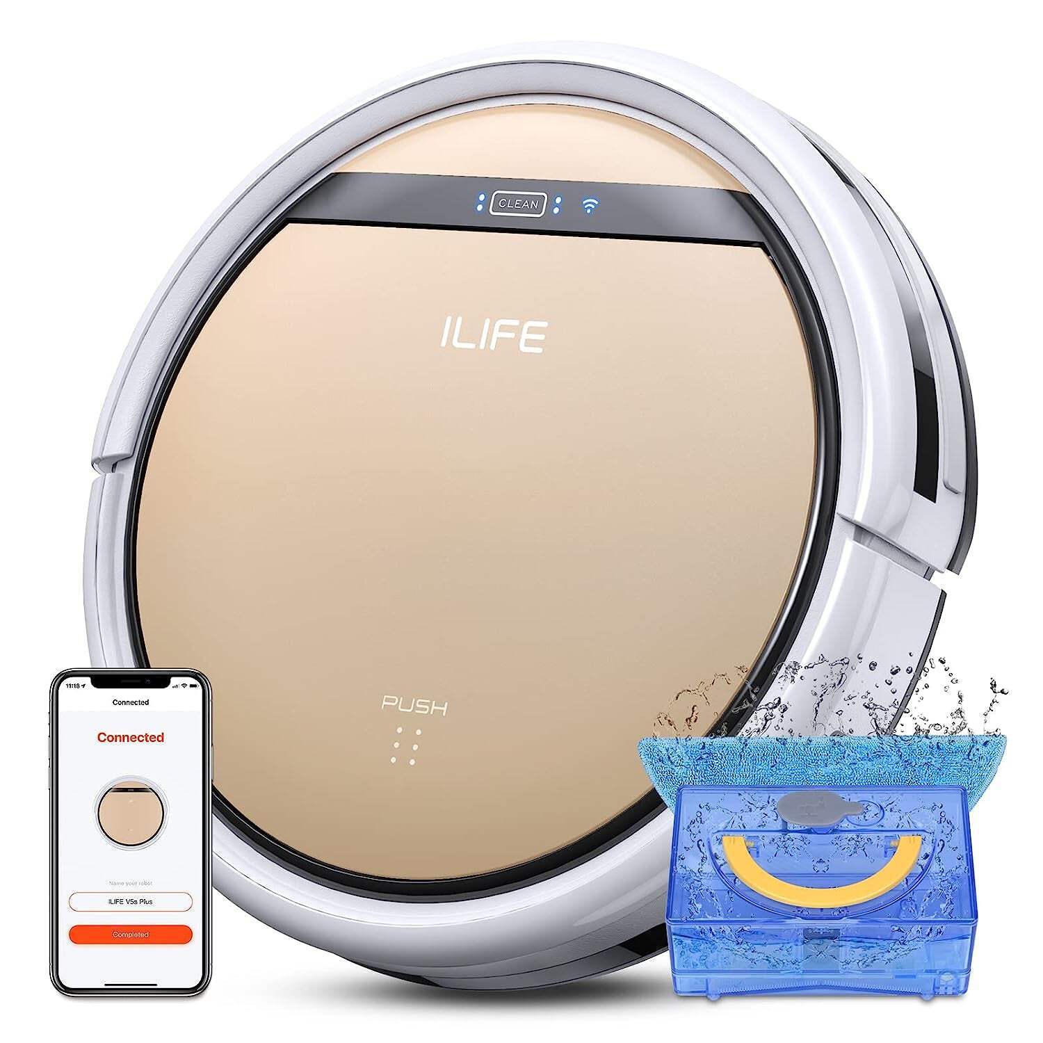 Robot Vacuum and Mop Combo, Works with 2.4G Wifi, Alexa/App/Remote Control, Auto-image