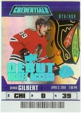 2019-20 Credentials DENNIS GILBERT Debut Ticket Access #58 RC #'d /999 Chicago