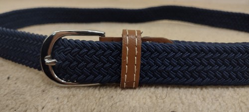 BLUE &BROWN Stretch Upto 39" WEBBING BELT 2.5cm Wide - Picture 4 of 6