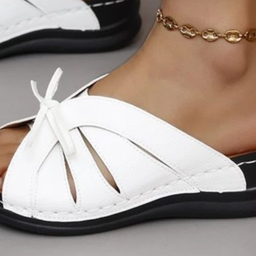 Womens Slip On Slippers Open Toe Strappy Low Heel Sandals - Picture 10 of 25