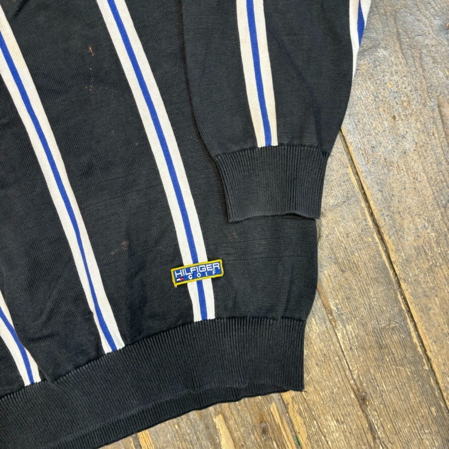 Tommy Hilfiger Golf Sweatshirt Mens Large Vintage Heavyweight Jumper, Black image 4