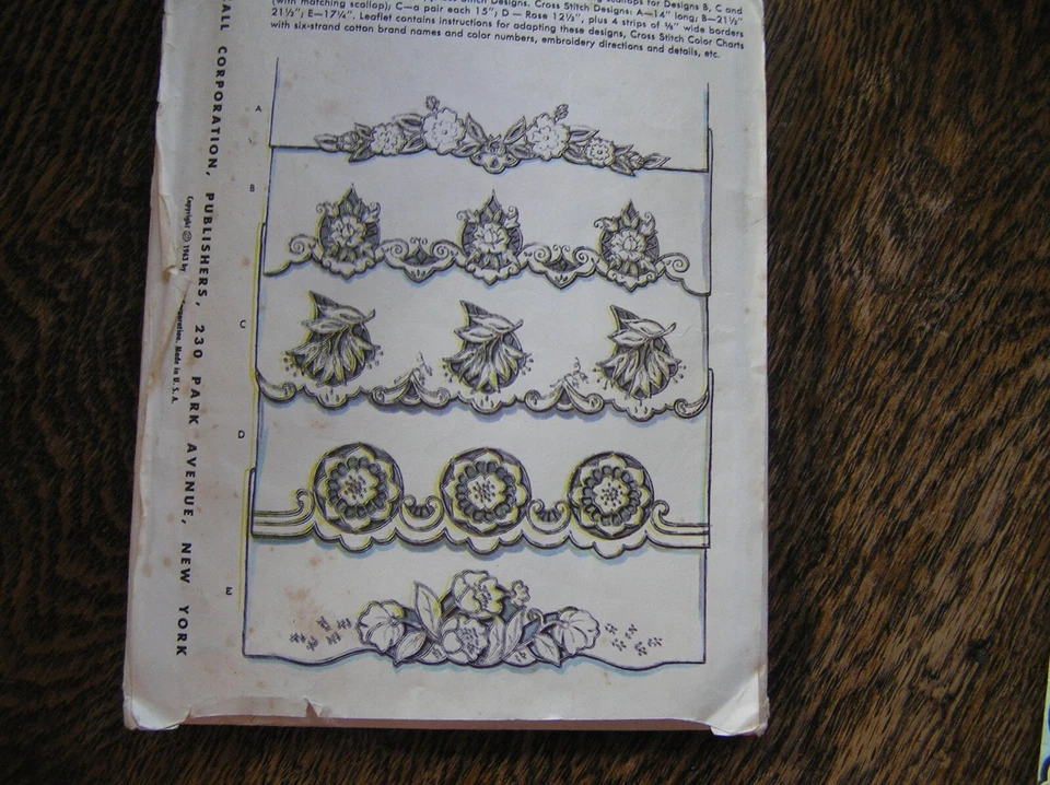 Lot of 3 Transfers & Patterns CUTWORK Embroidery For Pillowcases~Sheet~Tablecovr - Image 3 of 4