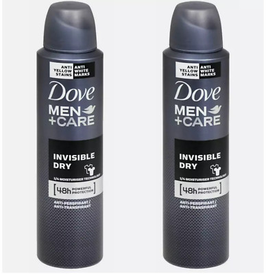 Dove Men + Care Invisible Dry Deodorant Spray 150ML-FREE SHIPPING-PACK OF 2