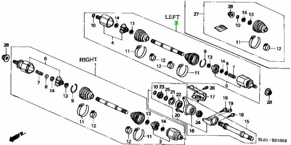 HONDA ACURA GENUINE OEM NSX Left Side rear Driveshaft Assembly 42311-SL0-900 - Image 2 of 2