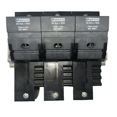 *LOT OF 3* Phoenix Contact UK20 6-J 600V 30A Lever-Type Fuse Terminal Block.  AH