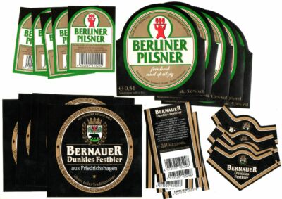 5 x 2 Bieretiketten 1990er BERLIN Bürgerbräu + Berliner Pilsner Weißensee *b44