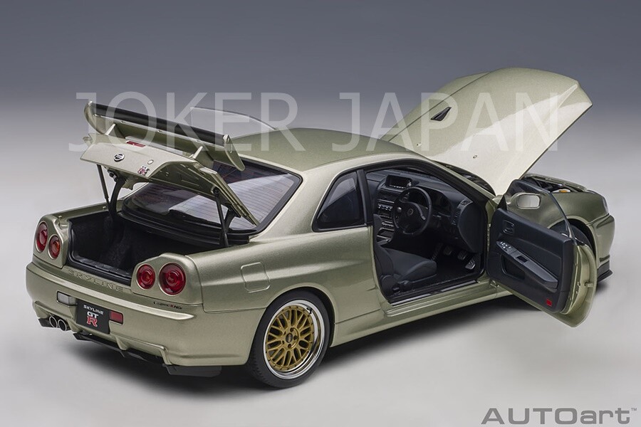 イノモデルR34 V-Spec II Nür Millennium Jade AUTOart Nissan Skyline GT-R (R34) V-Spec II Nür BBS