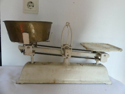 Küchenwaage Balkenwaage KRUPS 5kg D.R.G.M. Messing Eisen alt antik
