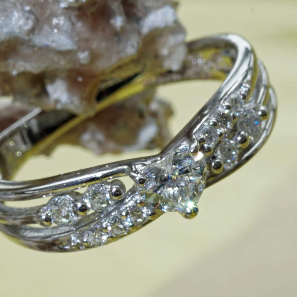 Diamant Herz Brillant Ring 0.217 ct 0.16 ct TW / SI 900er Platin....Love me.... - Bild 3 von 4