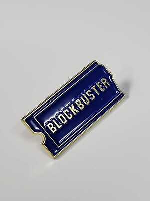 Blockbuster Lapel Pin Movie & Game Rentals Blue & Gold Colors Torn ...