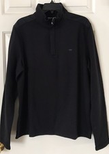 100 NWT Mens Michael Kors MK Logo 1/2 Zip Fleece Pullover Sweatshirt Black L
