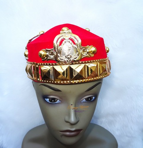 Häuptling verzierter Igbo Edo Hut Bräutigam Hochzeit Yoruba traditionelle Kleidung - Bild 32 von 48