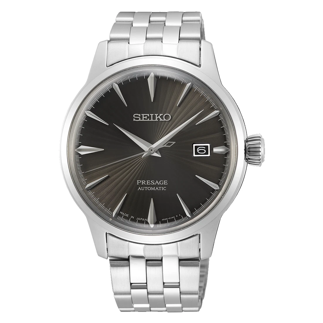 Seiko Presage Cocktail Time Automatic Grey Dial Silver Tone Men's