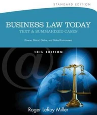 Business Law Today, Standard: Text and Summarized Cases (Miller Busi - VERY GOOD