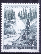 Waterfalls, Nature Conservation, Austria 1970 MNH, Waterfall   [Ts]